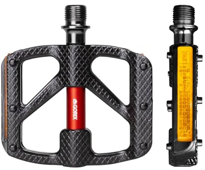 GORIX Bike Flat Pedals Wide Lightweight mit Reflector Road Mountain MTB Fahrrad (GX-FY610)