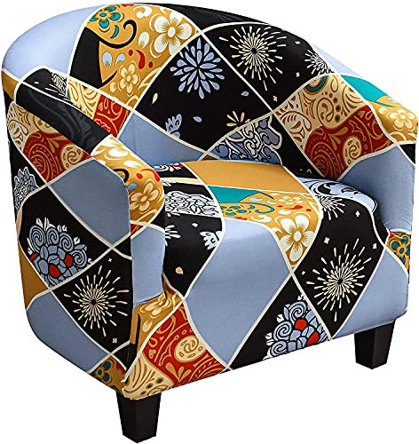 Sesselhusse Sesselbezug Stretch Sesselschoner Elastisch Jacquard Sesselü Berwurf mit Armlehnen für Cafe Stuhl Clubsessel Relaxsessel Stretch Husse (Color : #3, Size : 1pc)