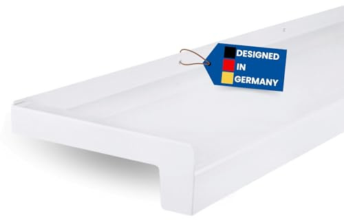 TJ Appui de fenêtre extérieur Aluminium Blanc 150 mm x 1200 mm/appui de fenetre alu ou appuie de fenêtre extérieur/tablette de fenêtre extérieur ou rebord fenêtre extérieur