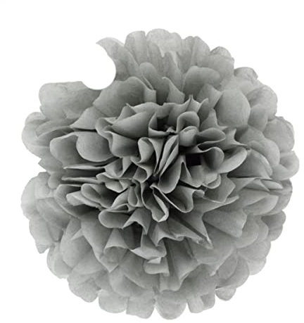 Papier Wabenball Blumenlaterne Hochzeit Kind Geburtstag Dekoration Baby Shower Wabenkugeln Laternen Deko-Bommel grau,6 Zoll 15cm