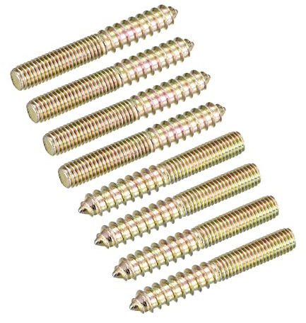 sourcing map M8x60mm Hanger Bolts, 8pcs Double Ended Thread Dowel Screws for Wood Furniture