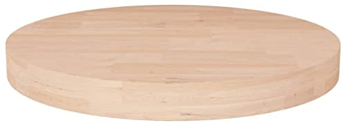 vidaXL Round Table Top Ø50x4 cm Untreated Solid Wood Oak