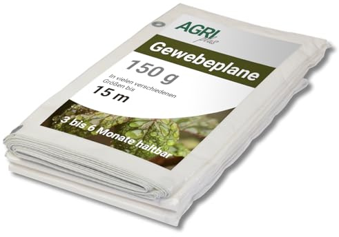 AGRI Plus Bâche en Tissu avec œillets I 5 x 5 m I Différentes Tailles I Epaisseur : 150 g/m² I Bâche de recouvrement Solide et indéchirable I Tout Usage extérieur I Etanche et résistante aux UV