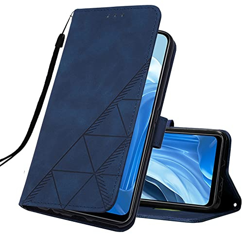 IMEIKONST Flip Phone Case for Samsung Galaxy Z Fold 3 5G, Premium PU Leather Magnetic Closure Notebook Wallet with Card Slots Kickstand Shockproof Cover for Samsung Z Fold 3 5G. Dark Blue YBS