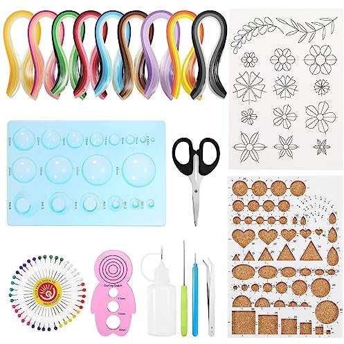 PATIKIL Quilling Papier Set Papier Quilling Kit mit 43 Farben 900 Papier Streifen (Breite: 5mm) 10 Quilling Werkzeuge für Quilling Anfänger Kunst Papier DIY Handwerk