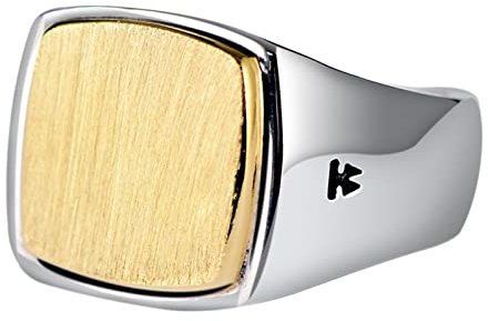 ANAZOZ Herrenringe 925 Echt Gothic, Ringe Herren Punk Schmuck Siegelring Aus Gebürstetem Gold, Breit, 10 mm größe 62