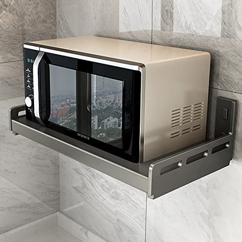 Microwave Oven Rack Durable Electric Oven Holder Shelf Wall-Mounted Suitable For Electric Oven, Microwave Oven (Color : Gun gray, Size : 100cm) (Color : Gun Gray, Size : 50cm)
