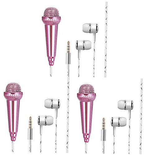 ABOOFAN 3stücke Miniatur Mikrofon Tragbares Leichtes Gesangsmikrofon Für Smartphones Hochwertige Klangqualität Für Karaoke Und Unterwegs Kompatibel Mit iPhone Und
