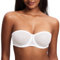 DOBREVA Donna Reggiseno Senza Spalline in Rete Invisibile con Ferretto Senza Imbottitura Taglie Forti Removibili Bianco 3C