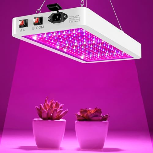 Pflanzenlampe LED Vollspektrum - 2000W 312 LED Grow Lampe Vollspektrum mit Veg/Bloom Doppelschaltern, UV Lampe Pflanzen Grow Light, Hängende Wachstumslampen für Pflanzen, Gewächshaus, Gemüse & Blumen