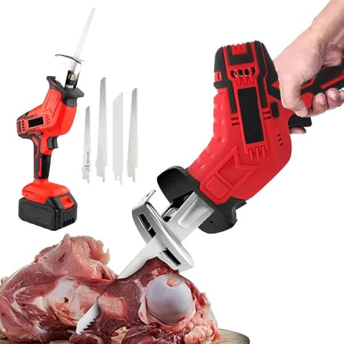AUTUMFLATGAO Sierra para Carne Y Huesos, Sierra Comercial para Carniceros Domésticos, Sierra Alternativa Eléctrica, Sierra Inalámbrica De Mano, para Tubos De Madera/Metal/PVC