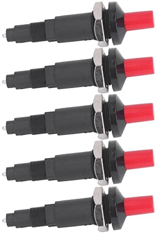 FLEXMAN Kit Accenditore Piezoelettrico a Pulsante da 5 Pezzi, Set Accensione Generatore Accenditore Piezoelettrico di Ricambio con una Presa per Barbecue Grill Gasolio Liquefatto