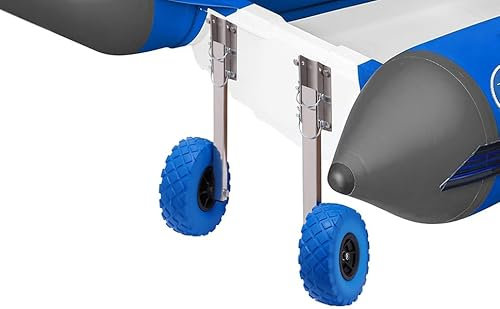 jiumxliu Schlauchbooträder, Klappbar Heckräder für Schlauchboot, Slipräder bis 150kg, Schlauchbooträder, Edelstahl Transporträder für Schlauchbooten & Anhängern Blau