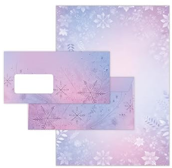 Briefpapier Weihnachten Weihnachtsbriefpapier mit Umschlag Umschlägen mit Fenster Weihnachtspapier A4 für Kunden (25 Blätter + 25 Umschläge)