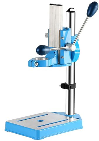 Soporte de taladro de banco con herramienta giratoria, máquina de prensa de taladro de mesa para perforación de madera y plástico, altura ajustable y rango de sujeción de 38-50 mm