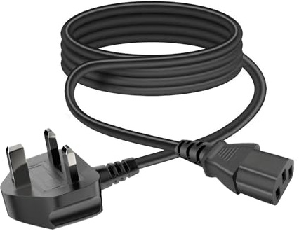 3pin Power Cord Replacement for KRK Classic 5 Monitor ROKIT7G4 ROKIT103G4 RP5G5-UK CL5G3PK1 V8 S4 Speaker S8G4 S12G4 Subwoofer UK Mains AC Cable Lead Plug