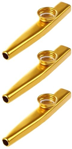 Rdjumpdjo 3X Metall Kazoo Floete Mund Musik Instrument Mundharmonika Praktisch Golden