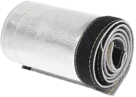 MOCNT 1 Metro Manicotto in Alluminio per Scudo Termico Tubo Isolante Termico Fibra di Vetro per Auto Cavo Termico per Guaina Carburante Resistente Calore Copertura Protezione ID 35mm