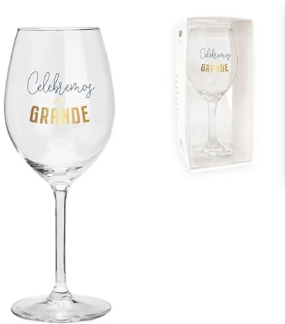 ROCKING GIFTS Bicchiere da vino da 415 ml, in vetro, per celebrare il grande resistente e elegante regalo