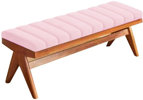 Cuscino per Panca da Esterno/Interno 80x40 100x40 110x50 140x40 150x50 120 x 40, Spessore 4CM panca Giardino Terrazza Sedie Cuscini, com Fodera Rimovibile e Fondo Antiscivolo(Rosa,100x50cm x5cm Thick)