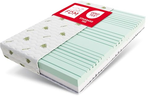 FDM Matratze Balance Aloe Vera 180x200 cm 7 Zonen Härtegrad H3 H4 Höhe 21 cm Schaumstoffmatratze Hochelastischer HR Komfortschaum Zweiseitig Bezug Abnehmbar Waschbar