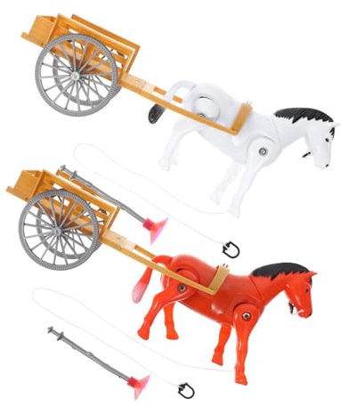 HONITANO 2pcs Rotating Horse Toy Electric Funny Boy Girl Educational Toy for Boys and Girls Ride