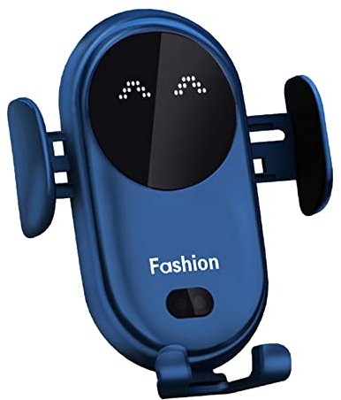 Generic Wireless Smart Car Holder Charger, 10W Fast Charging, Auto-Sensing, 360 Rotation, Blue, Compatible with All Smartphones (4.5-6.8 inches) with Wireless Charging Support