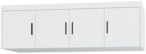 AXLIVING Groß Schrankaufsatz Weiß Storicos 4D 176,3 x 55,5 x 53 cm