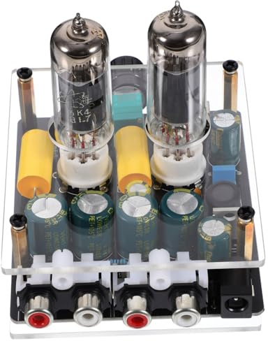 KICHOUSE Préampli à Lampes Hi-FI Préampli Stéréo Électronique Compatible Platine Vinyle Système Audio DIY Noir
