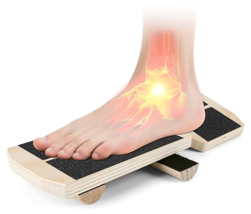 Fortalecedor de pie de tobillo para esguinces, tabla de equilibrio de tobillo, tabla de equilibrio de una sola pierna para recuperación de tobillo esguince, entrenador de equilibrio de pies de madera