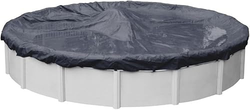 Pool Mate 18 ft Blue Winter Pool Cover for Above Ground Pools, 3 ft Overlap (21 ft Cover Size), Solid 7 x 7 Scrim, 2.2 oz/yd2, 8-Year Warranty, Style: 3618-PMA