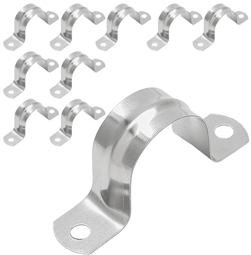 MejaRizon Edelstahl 304 Rohrschellen 40mm, U- Schellen Ø 40 mm, 10 Stück, Befestigungsschelle, Korrosionsbeständig und Robust, Schlauchschellen für Wasserrohre, Gasrohre und Kabel