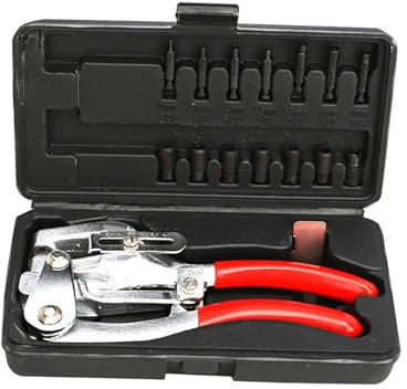 Dioche Set di Pinze per Punzonatura, Set di Pinze per Punzonatura Multifunzionali da 16 Pezzi - Manici Immersi in PVC, Perforatrice Manuale con profondità Regolabile per Acciaio Inossidabile,
