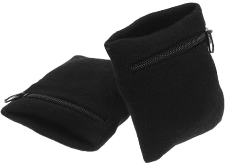 Supvox 2 Stück Pack Sport Armbänder mit Reißverschluss Schweißabsorbierende Handgelenktaschen aus Weichem Stoff Vielseitige Münz und Schlüsselbeutel für Fitness Laufen und Outdoor