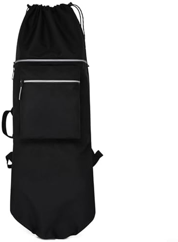 Accarugty Longboard-Tragetasche, 110 cm x 32 cm, wasserdichter Oxford-Stoff, Skateboard-Rucksack für Elektro-Skateboards, Longboards & Decks, faltbar (schwarz)