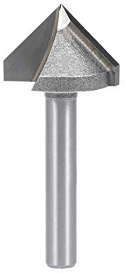 sourcing map 90 Grad V Nut Fräser 22 mm Durchmesser mit 6 mm Schaft Titanstahl bestückter V Nut Bit (grau)