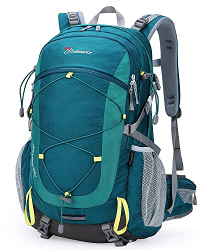 Mountaintop 40L Wanderrucksack Herren Damen Trekkingrucksack mit Regenhülle Multifunktionale Camping Klettern Reisen Outdoor Rucksäcke (Blaugrün)