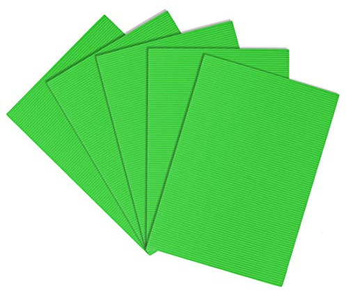 sourcing map Lot de 5 feuilles de papier carton ondulé vert, 20 x 30,4 cm, pour travaux manuels et projets de bricolage