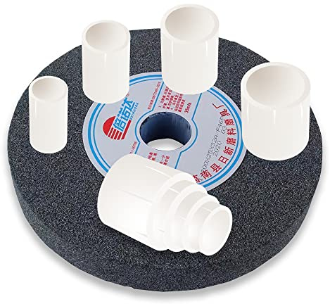YeulYuuri Reduzierbuchsenadapter für Schleifscheiben, 8 Stück (2 Sets), Dornadapter, 2,5 cm dick, Kunststoff, Rot, Weiß, für Winkelschleifmaschine, Tischschleifmaschine