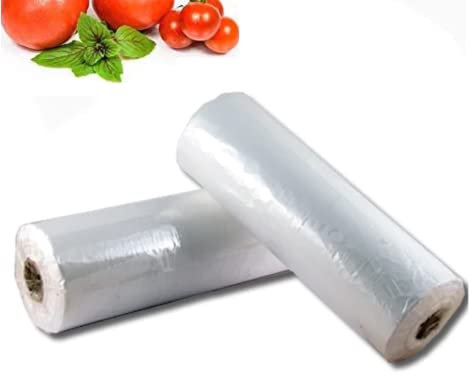 Sabco - Lot de 2 rouleaux de sacs en plastique sur rouleau – Sacs alimentaires transparents en polyéthylène pour sandwichs alimentaires pour fruits et légumes – 350 x 440 mm
