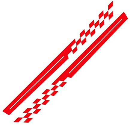 ihreesy 2 Stück Auto Körper Aufkleber, Autoaufkleber Auto Seiten Streifen Aufkleber Karosserie Aufkleber Sport Racing Streifen Grafik Aufkleber Auto Seitenschweller Seitenaufkleber,Hellrot