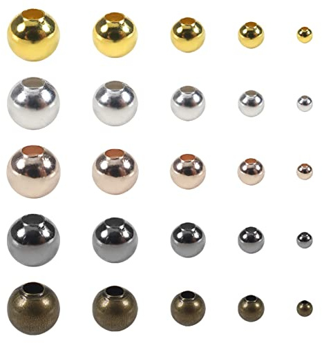 TOAOB 2700 Pezzi Perline a Crimpare per Braccialetti Perline Distanziatrici in Metallo Colorate Rotondo Piccolo Crimp Beads 2 mm a 6 mm per Collane Bigiotteria Fai Da Te Chiusura Creazione di Gioielli