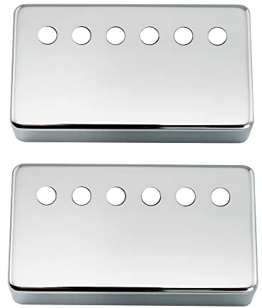 Musiclily Pro 49,2mm Gitarre Humbucker Kappen Pickup Covers Chrom 2er Set | Neusilber Legierung, für American E-Gitarre