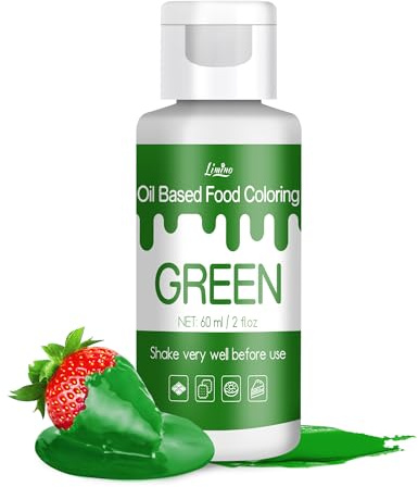 Fettlösliche Lebensmittelfarbe - 60ml Ölbasis Lebensmittelfarben für Schokolade, Süssigkeit, Kuchen, Backen, Macaron - Konzentrierte Food Coloring für Tortendeko, Buttercream, Fondant (Grün)