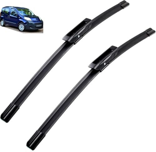 Balais d'essuie-glace avant compatible avec Citroën Nemo 2008-2013, pare-brise, vitres propres, brosses de pluie de voiture 26+19