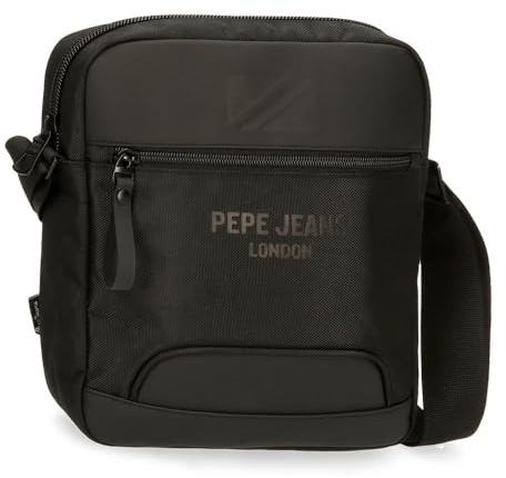 Pepe Jeans Bromley Borsa Messenger Supporto Tablet Nero 23x27x7 cms Poliestere, Nero, Talla única, Borsa a tracolla per Tablet, Nero, taglia unica, Borsa a tracolla per tablet