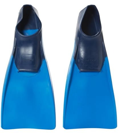 Sporti Adult-Kids Long Swim Fins, Floating Fin for Swimming & Snorkeling, Swim Flippers for Training - BlueNavy - M 8-9 / W 9-10