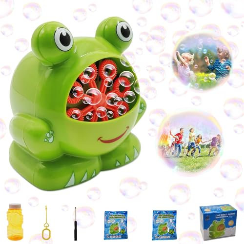 Seifenblasenmaschine, Frosch Seifenblasenmaschine, Seifenblasenpistole, Automatischer Bubble Machine Kinder, Seifenblasen-Pistole, Kinder Bubble Machine, Bubble Guns für Outdoor/Party/Hochzeit
