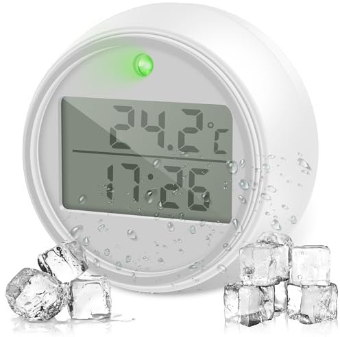 Digital Waterproof Thermometer with Timer - IP66 Floating Pool Temperature Thermometer for Ice Bath