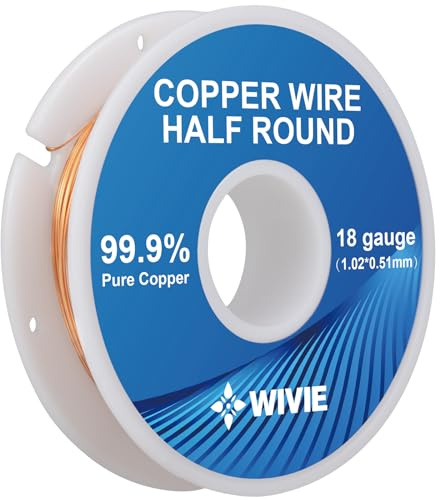 Reiner Kupferdraht halbkreisförmig (totweich), Kupferdraht verwendet für die Schmuckherstellung (50g, 1.0mm x 0.5mm)
